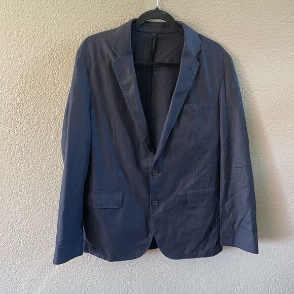J.Crew + American Woolen Company Ludlow Jacket Mens 40R Blue Cotton Wool Unlined